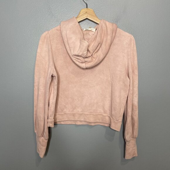 LOVESHACKFANCY linette hooded sweatshirt in pink size XS - Picture 7 of 8